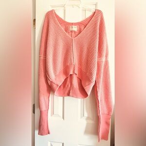# 182 Free People Slouchy Coral Pink Sweater